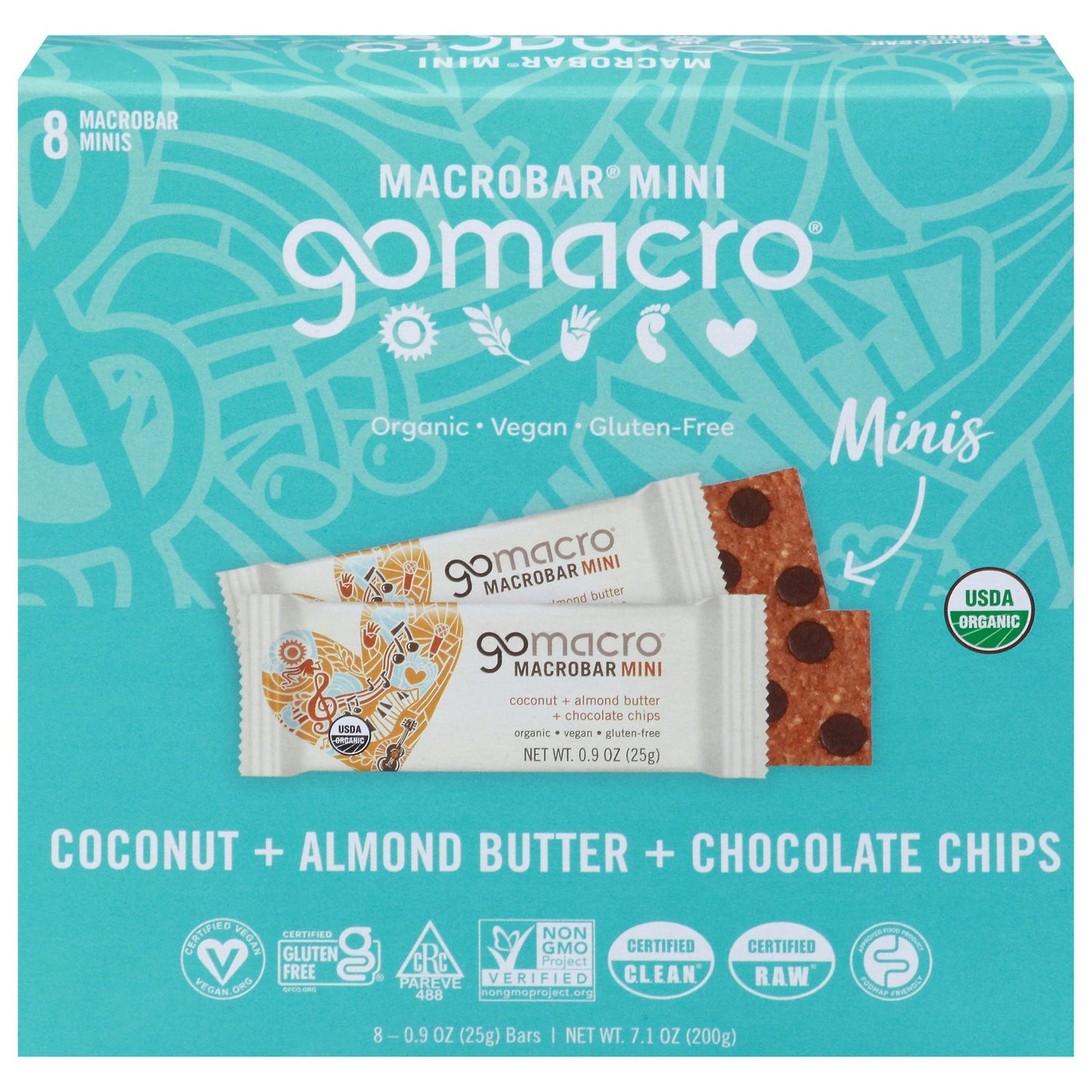 Gomacro - Mini Bar Coconut + Almond Butter + Chocolate Chips 7.1 oz (Pack of 7)