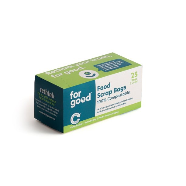For Good - Food Scrap Bags 3 Gallon 25 Count (Pack of 6)