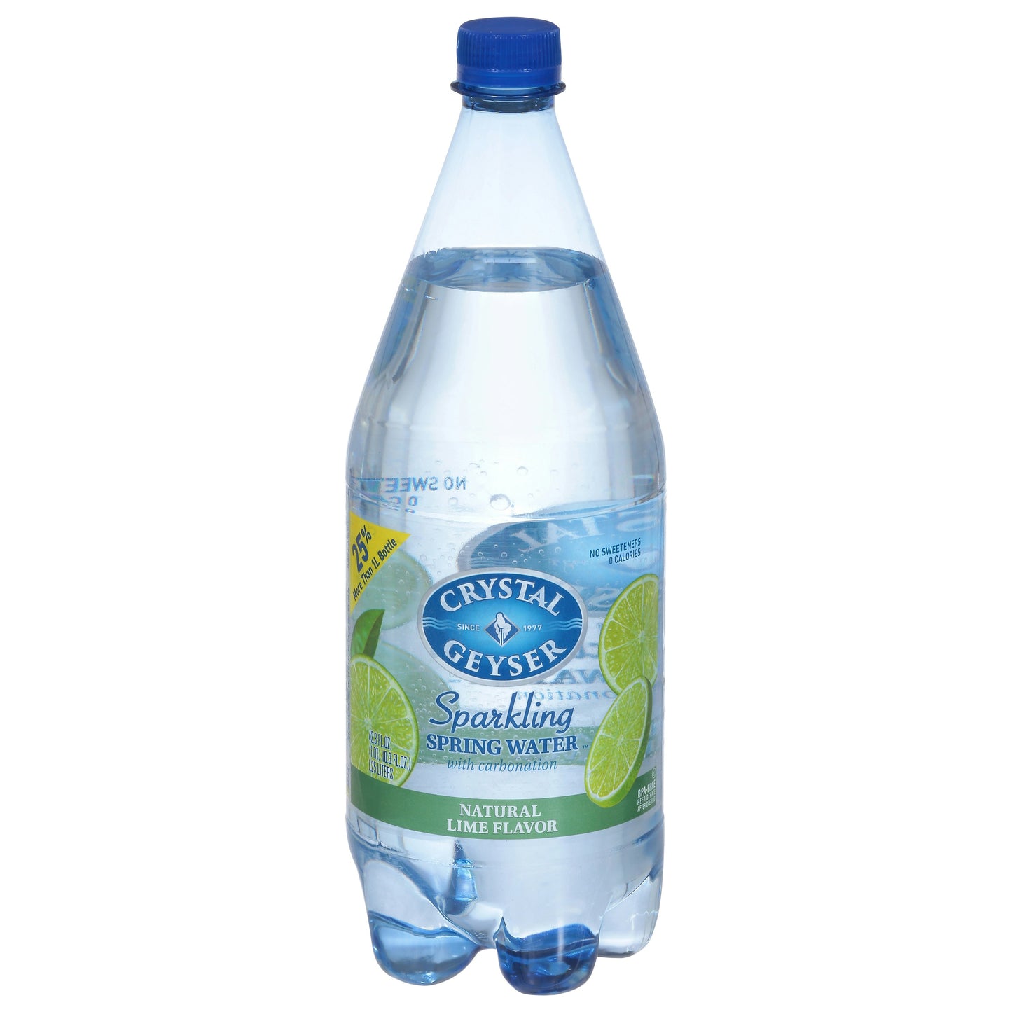 Crystal Geyser Mineral Water Sparkling Natural Lime Flavor Bonus 1.25 Lt Pack of 12