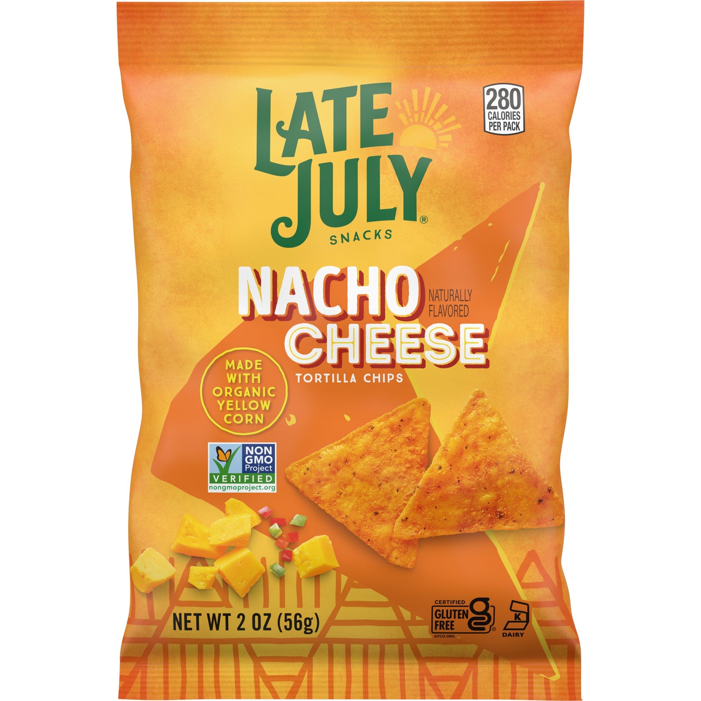 Late July Chip Tortilla Nacho Cheese 2 Oz (Pack of 24)