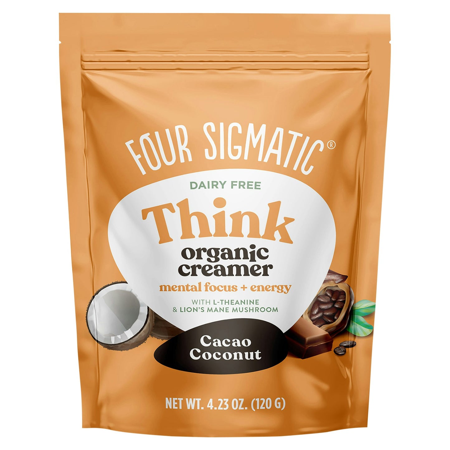 Four Sigmatic Creamer Coconut Cacao Organic 4.23 Oz Pack of 6