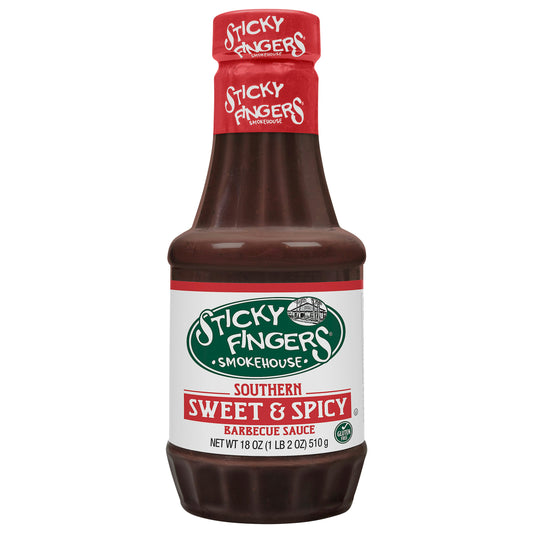 Sticky Fingers Sauce Barbeque Sweet Southern Heat 18 oz (Pack of 6)