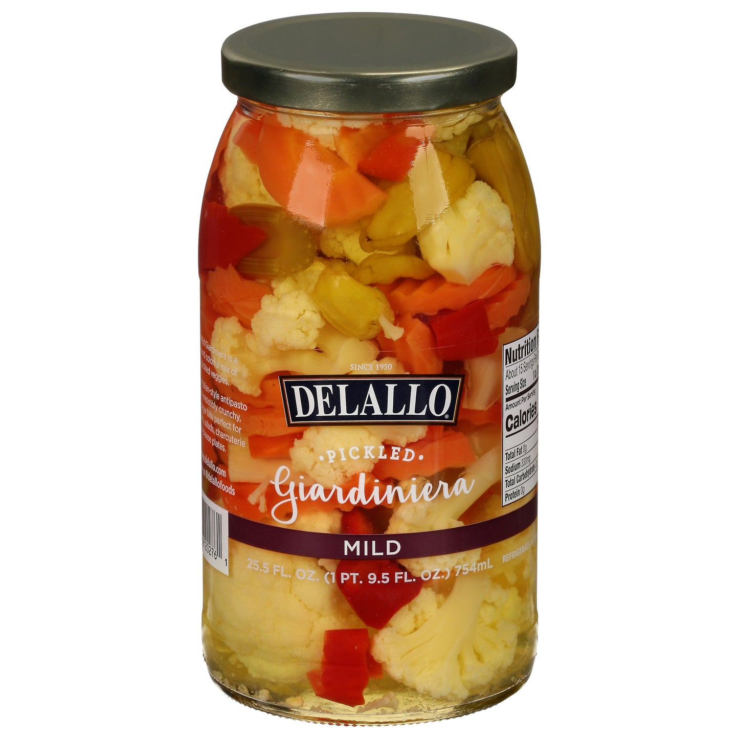 Delallo Giardinera Mild 25.5 Oz (Pack Of 6)