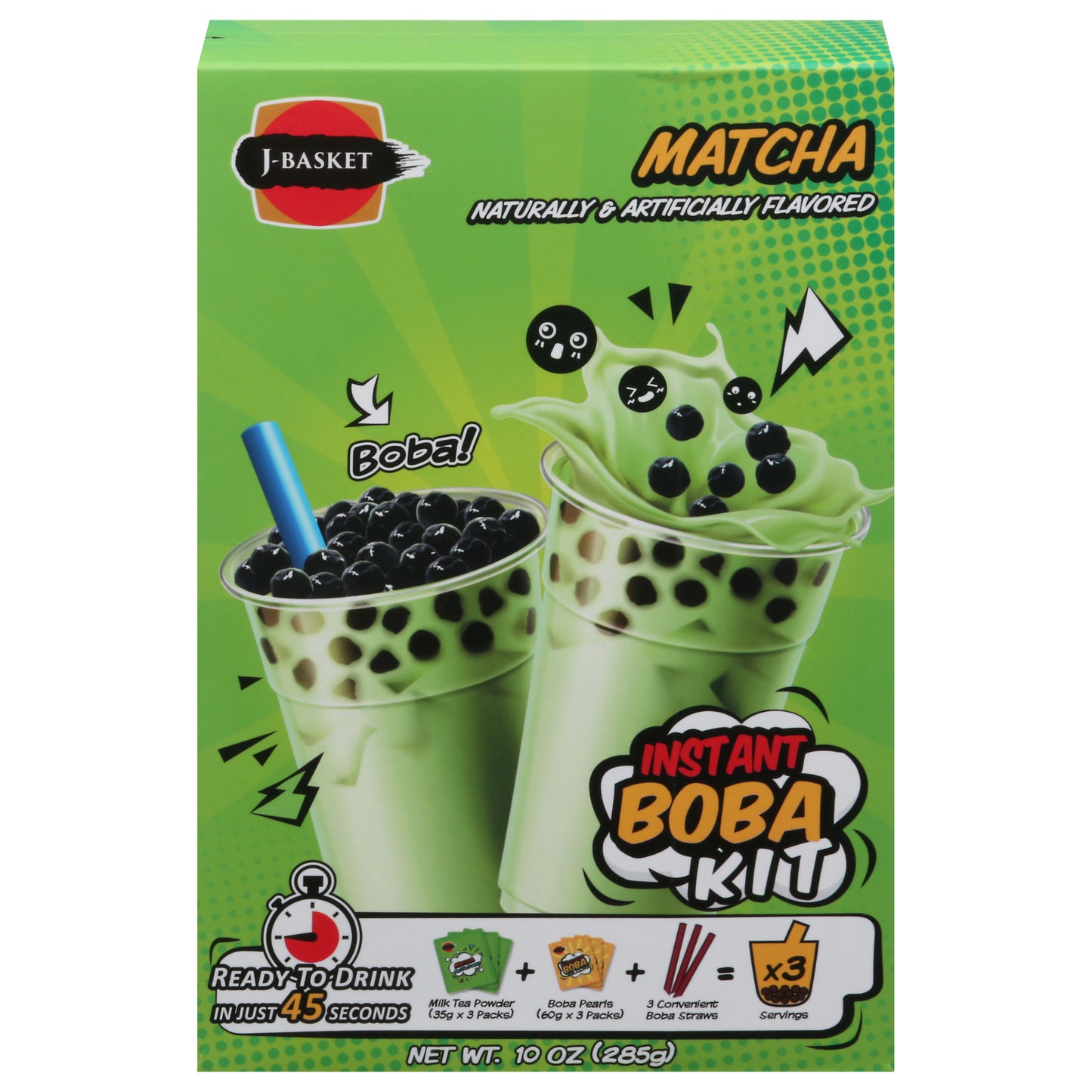 J-Basket Tea Boba Kit Matcha 10 Oz (Pack Of 6)