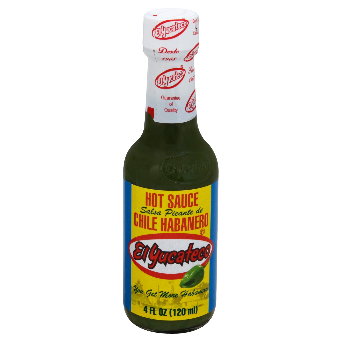 El Yucateco Chile Habanero Green Hot Sauce 4 Oz Pack of 12