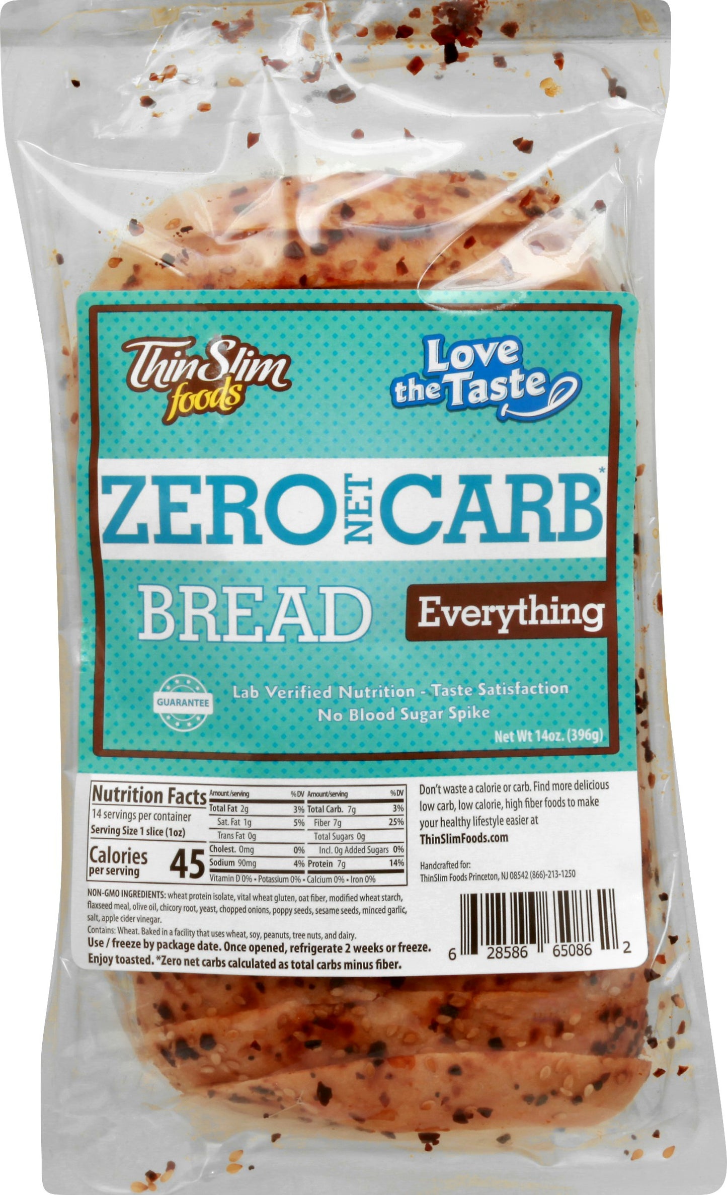 Thinslim Foods Bread Everything Low Carb 14 Oz Pack of 6