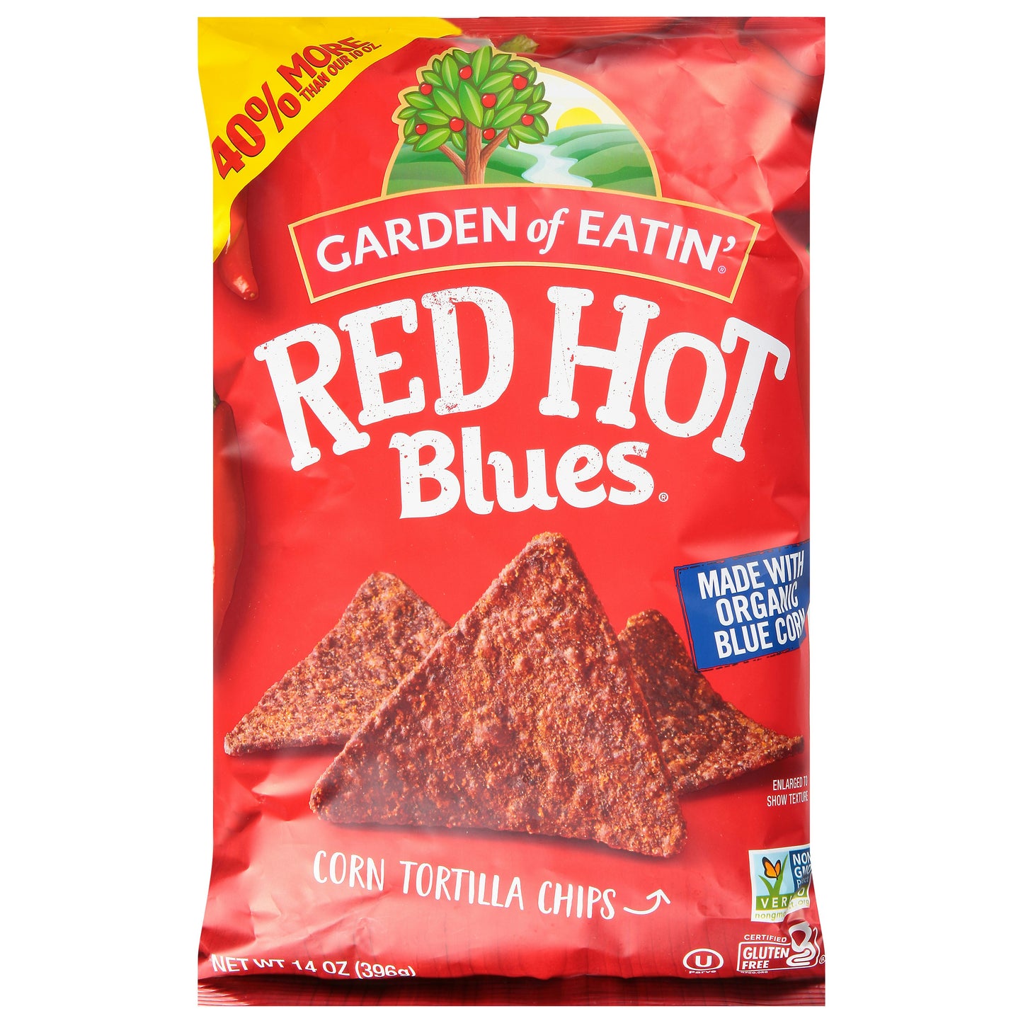 Garden of Eatin' Red Hot Blues Tortilla Chips 14 oz (Pack of 6)
