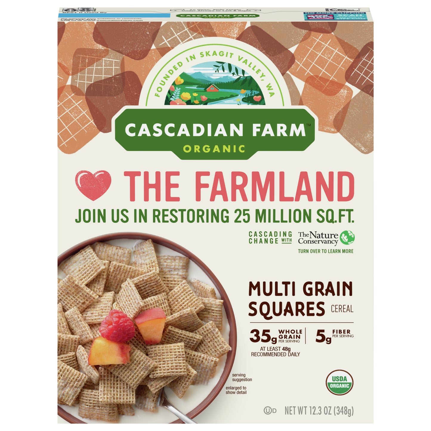 Cascadian Farm Cereal Multigrn Sqr 12.3 Oz Pack of 10