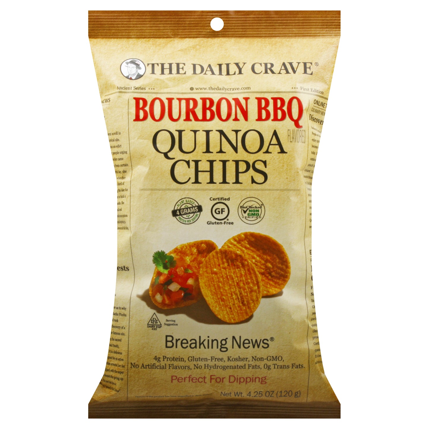 The Daily Crave Chip Quinoa Bourbon Barbeque 4.25 oz (Pack Of 8)