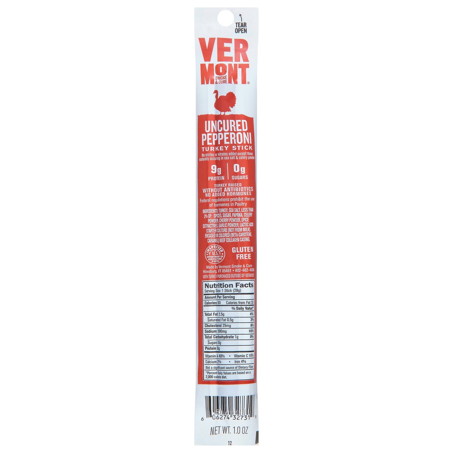 Vermont Smoke Turkey Realstick Pepperon 1 oz (Pack of 24)