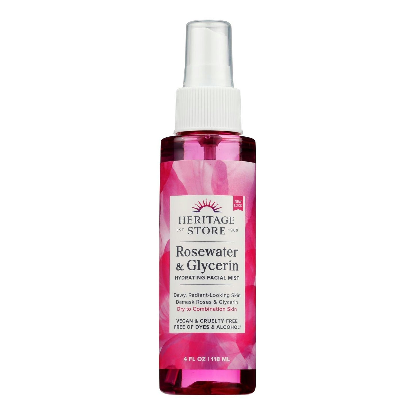 Heritage Products Rosewater and Glycerin Spray 4 Oz Pack of 6