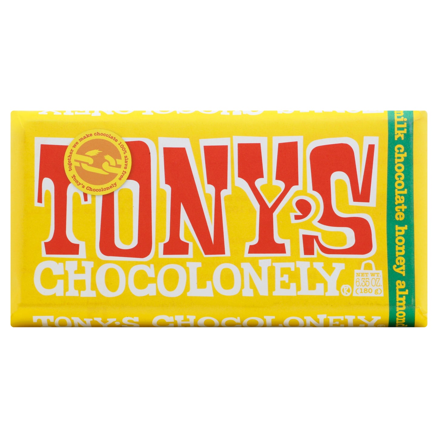 Tonys Chocolonely Bar Chocolate Milk Honey Almond 6.35 oz (Pack Of 15)