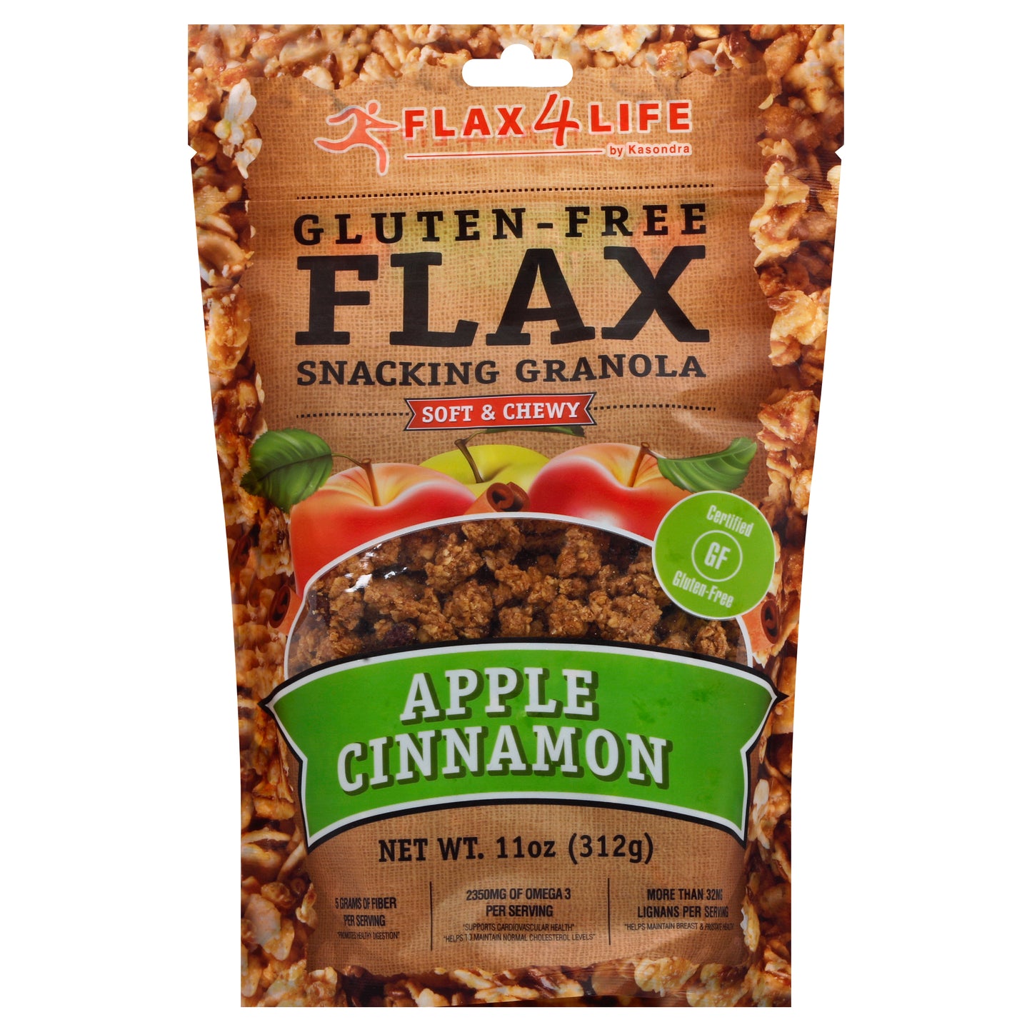 Flax4Life Granola Apple Cinnamon Flax Gluten Free 11 oz (Pack Of 6)