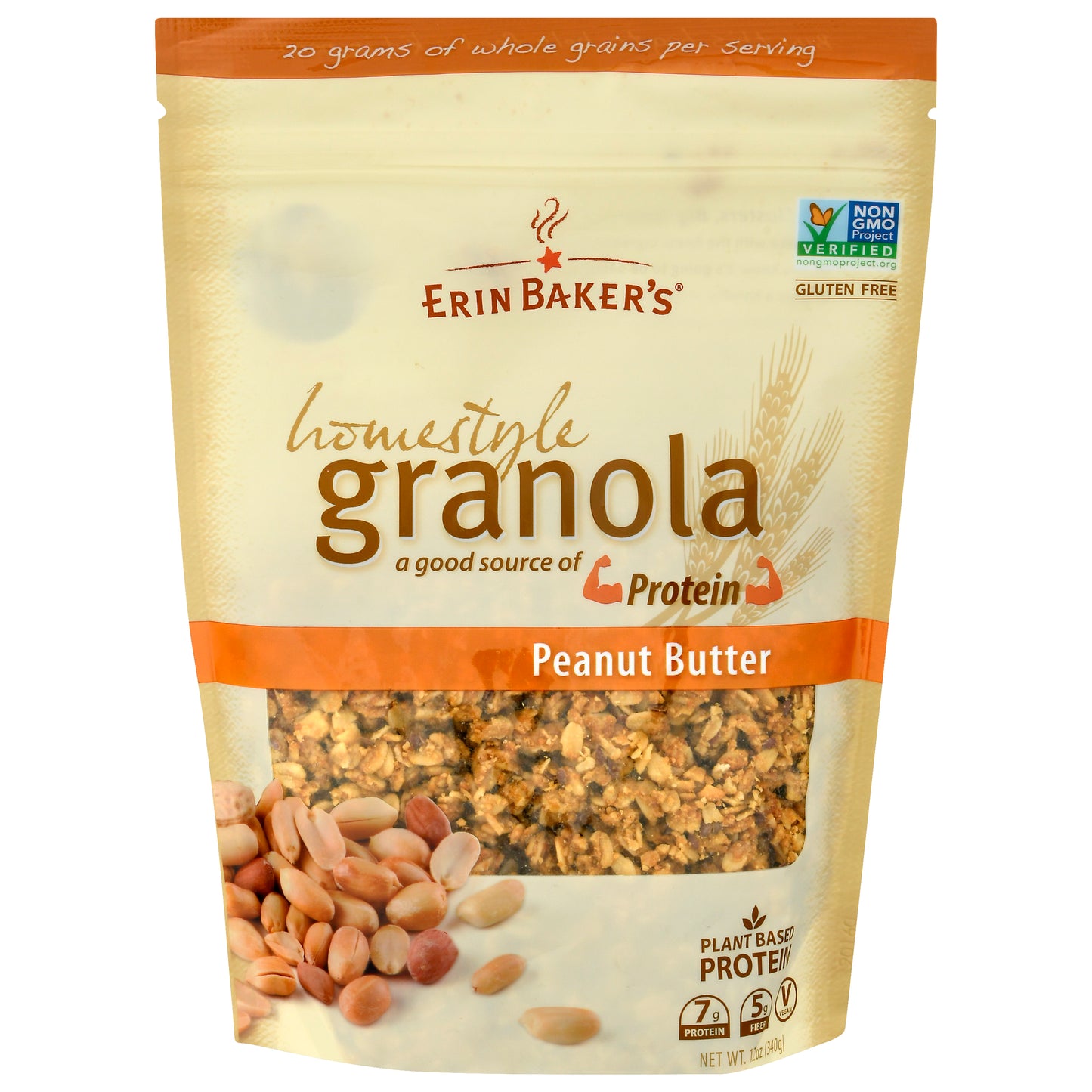 Erin Bakers Granola Homestyle Peanut Butter 12 oz (Pack Of 6)