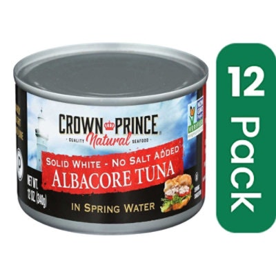 Crown Prince No Salt Added White Albacore Tuna in Spring Water - 12 Ounce (Pack of 12)