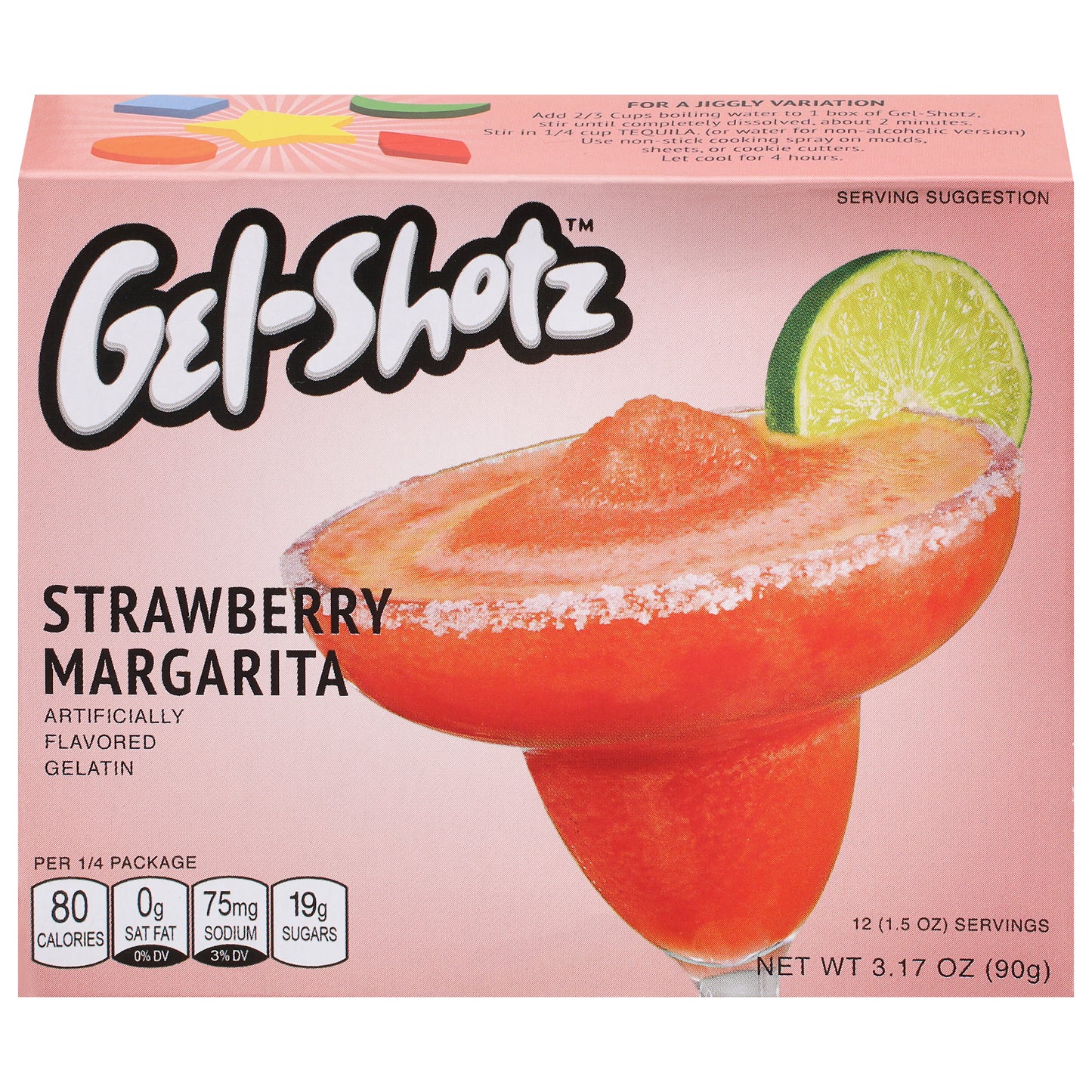 Gel Shotz Gelatin Strawberry Margarita 3.17 Oz (Pack Of 12)