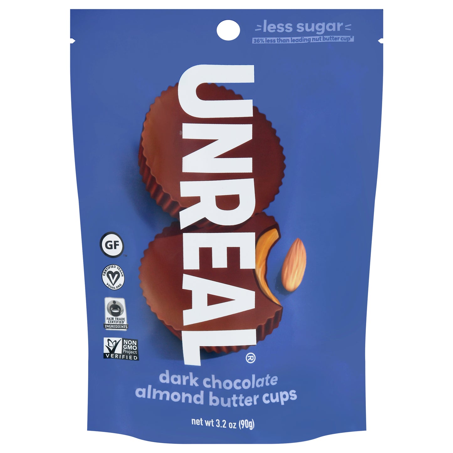 Unreal Chocolate Dark Almond Butter Cup 3.2 oz (Pack Of 6)