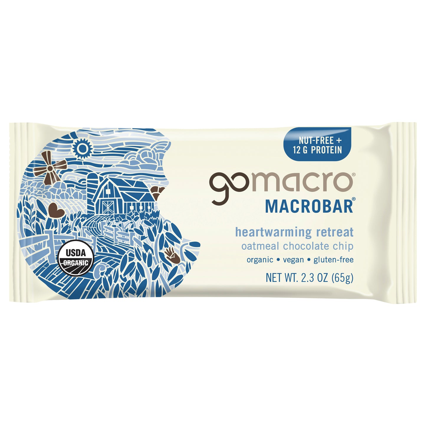 Gomacro Bar Oatmeal Chocolate Chip 2.3 oz (Pack Of 12)