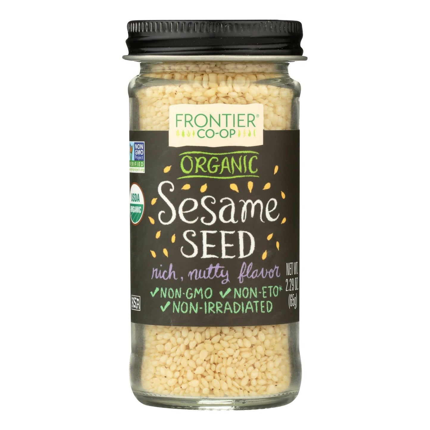 Frontier Herb Sesame Seeds - Organic - Whole - Hulled 2.29 Oz Pack of 1