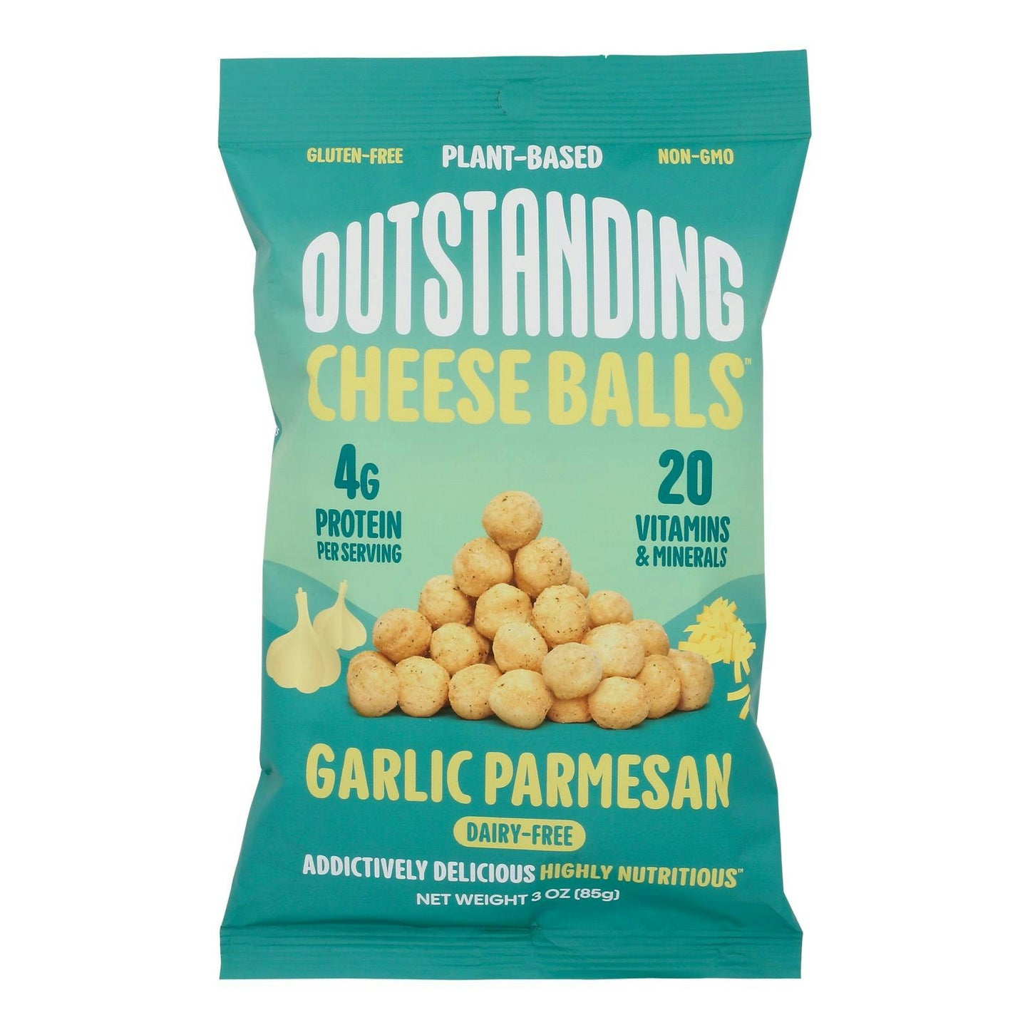 Outstanding Foods - Cheese Balls Garlic 3 oz (Pack of 8)