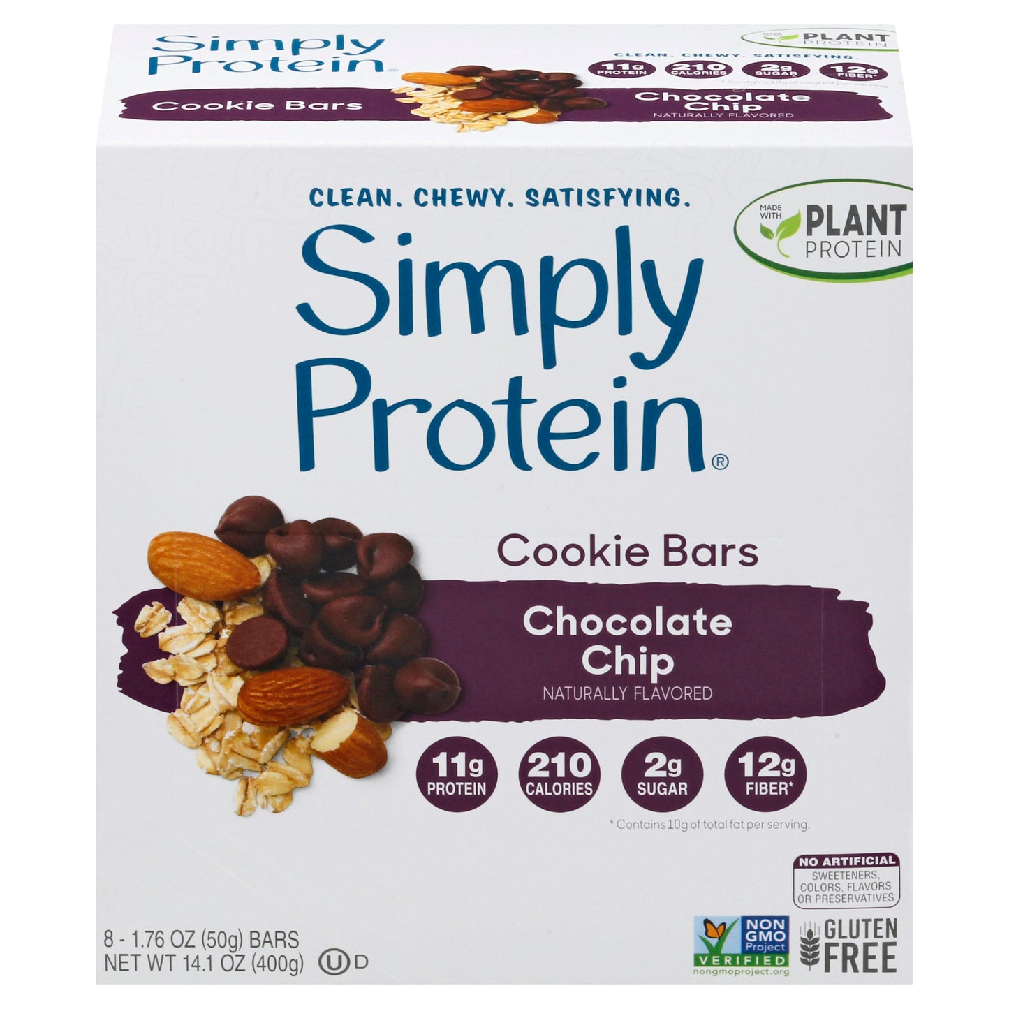 Simplyprotein Bar Cookie Chocolate Chip 8Pack 14.11 Oz (Pack Of 4)