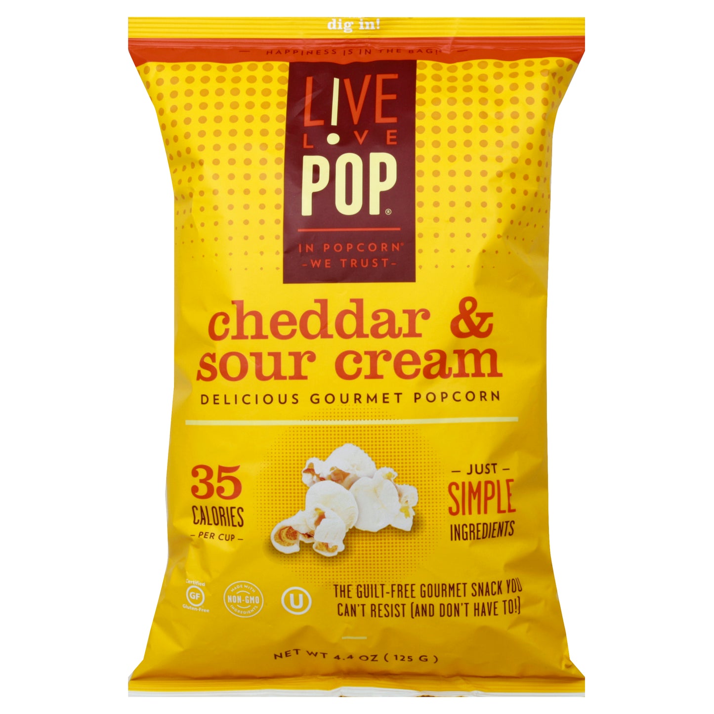 Live Love Pop Popcorn Cheddar Sour Cream 4.4 Oz (Pack Of 12)