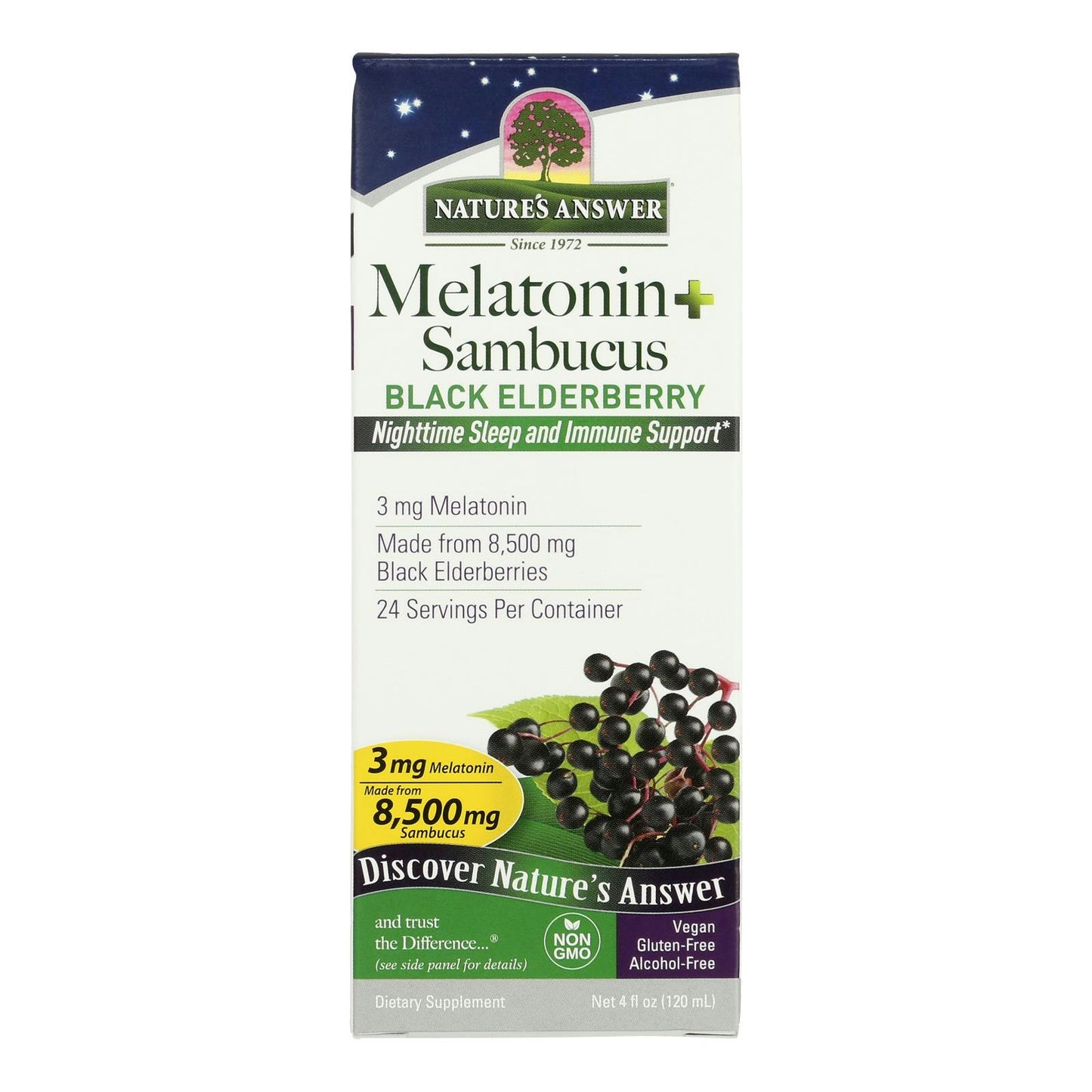 Nature's Answer Melatonin Sambucus Liquid Gluten Free - 4 fl oz