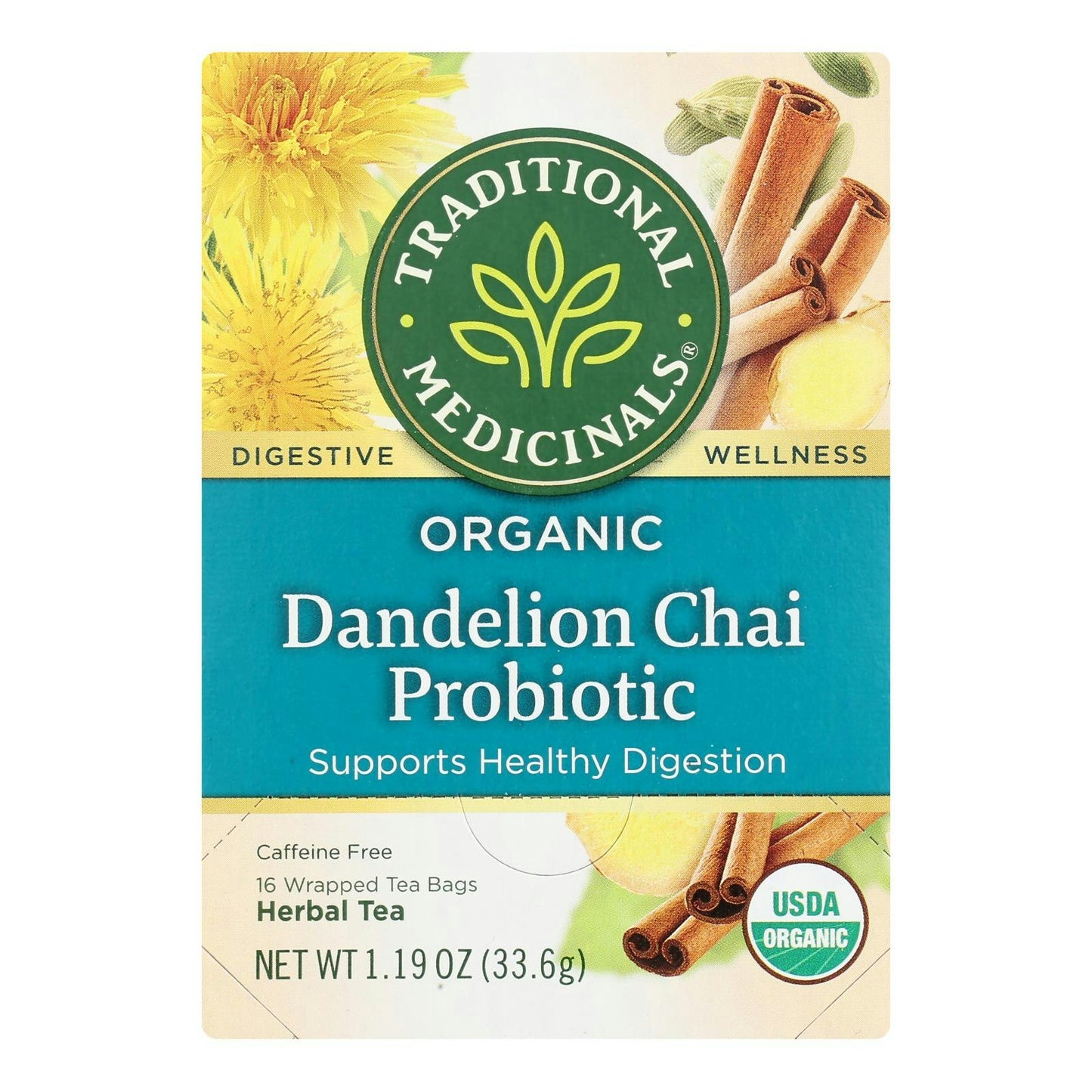 Traditional Medicinals Chai Dandelion Organic 16 Bg Pack of 6