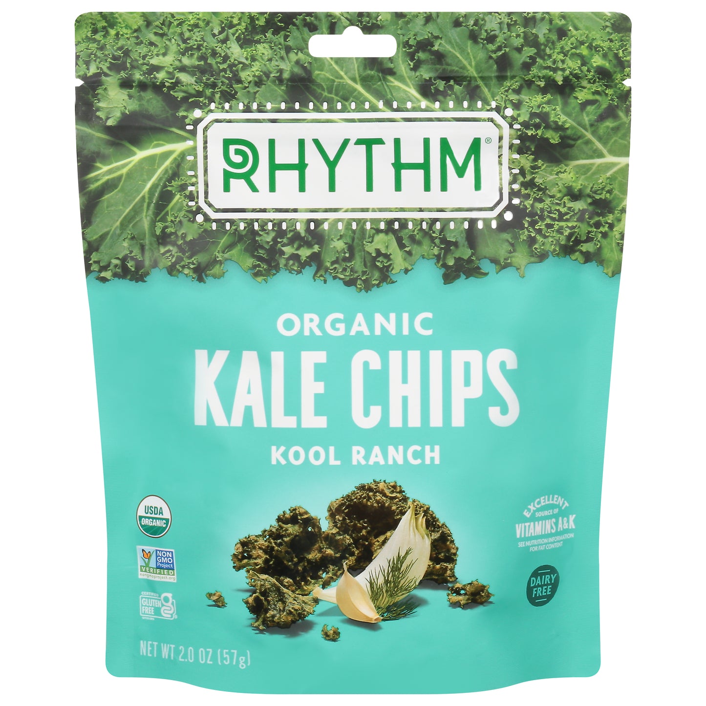 Rhythm Superfoods Chip Kale Kool Ranch Organic 2 oz (Pack Of 12)