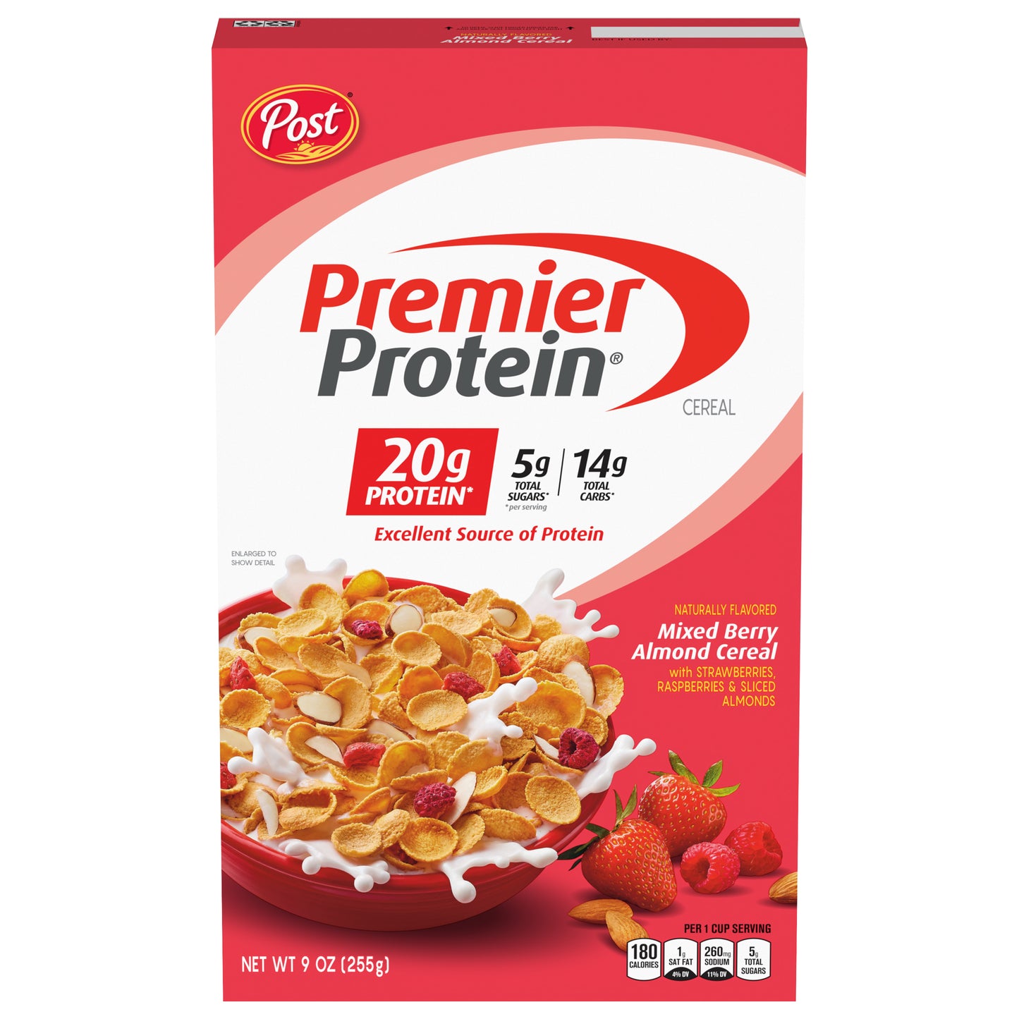 Premier Protein Cereal Mixed Berry Almond 8.5 Oz (Pack Of 8)