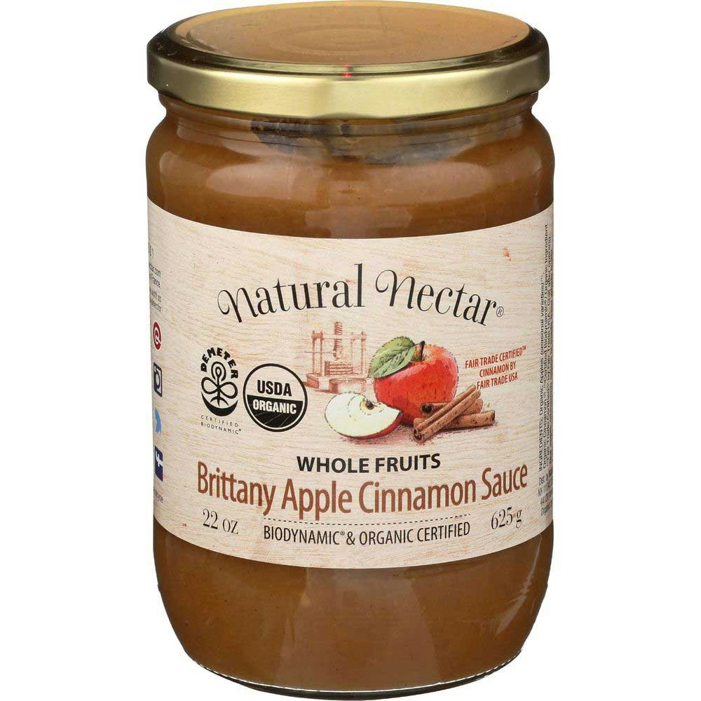 Natural Nectar Biodynamic Organic Brittany Apple and Cinnamon Sauce - 22 Ounce (Pack of 6)