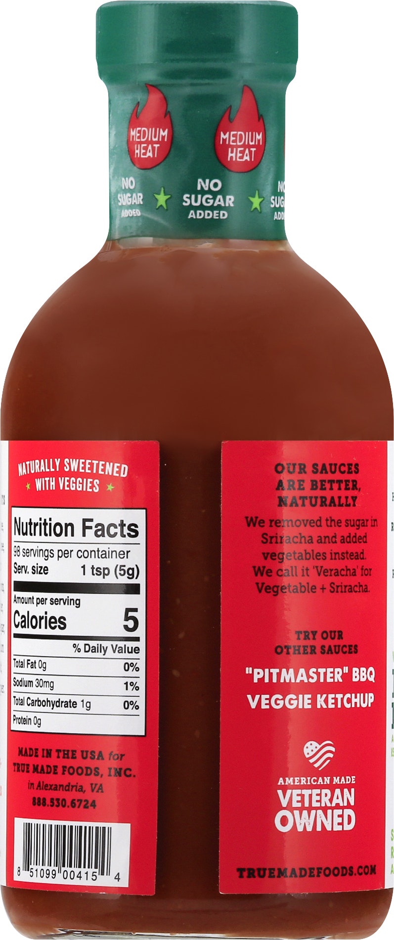 True Made Foods Sauce Hot Veracha 18 Oz (Pack of 6)