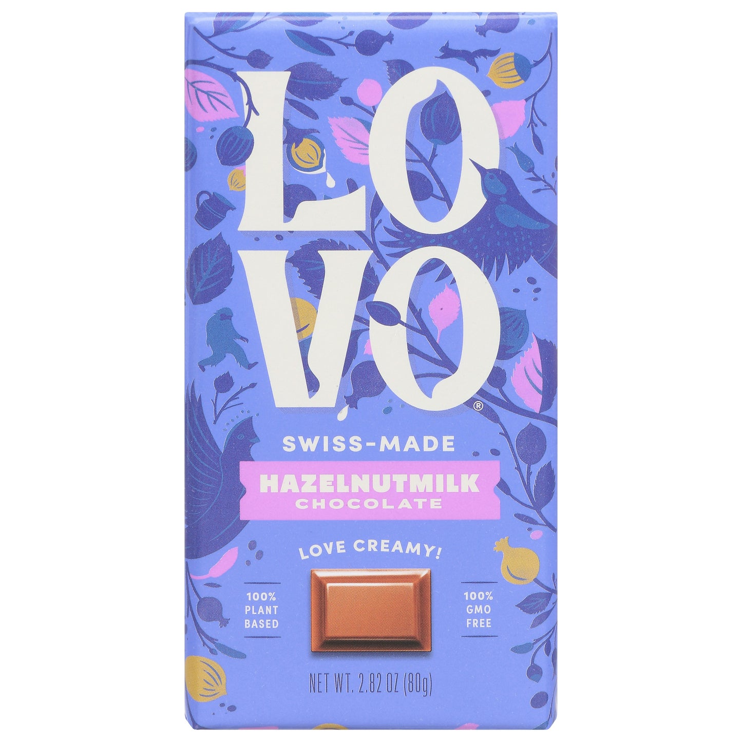 LOVO Hazelnut Milk Chocolate Bar - 2.8 Oz (Pack of 12)
