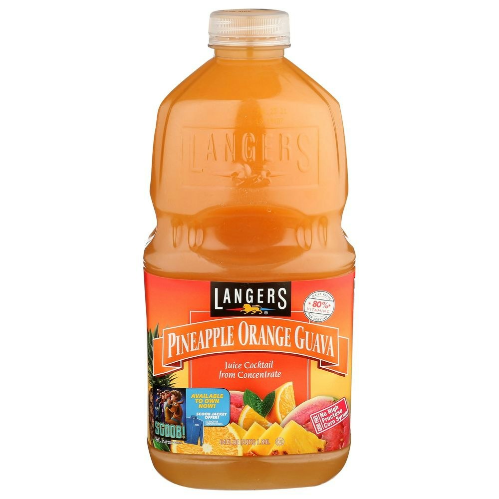 Langers Pineapple Orange and Guava Cocktail Juice 64 Fo Pack of 8