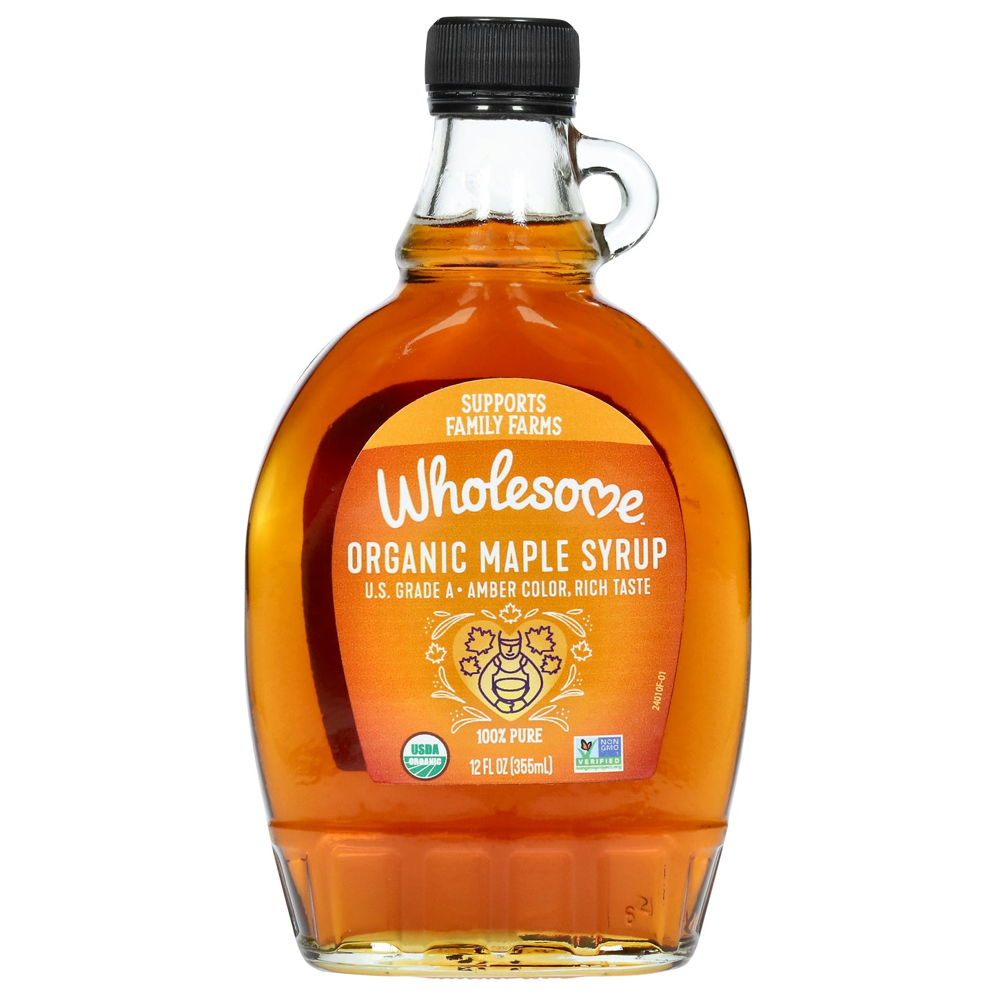 Wholesome Syrup Amber Maple Organic 12 fl oz (Pack of 12)