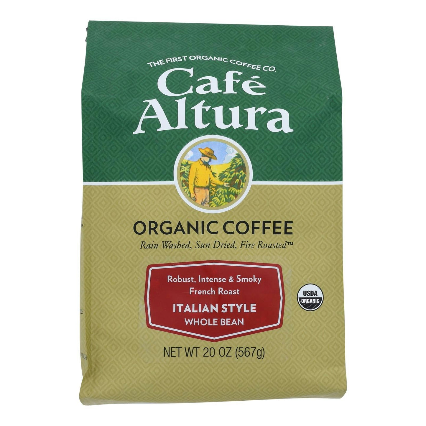 Cafe Altura, Italian Style Dark Roast Organic - 1.25 Lb (Pack of 6)