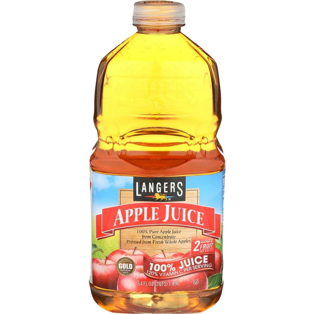 Langers 100 Percent Apple Juice 64 Fo Pack of 8