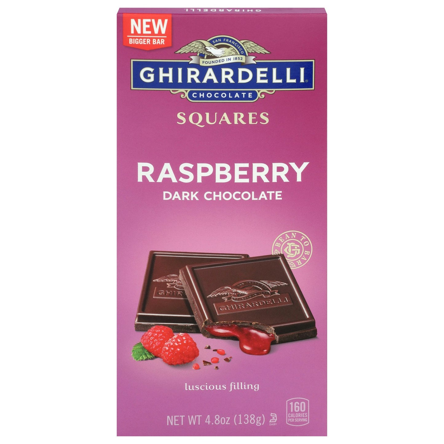 Ghirardelli - Dark Chocolate Bar Raspberry - 4.8 oz (Pack of 10)