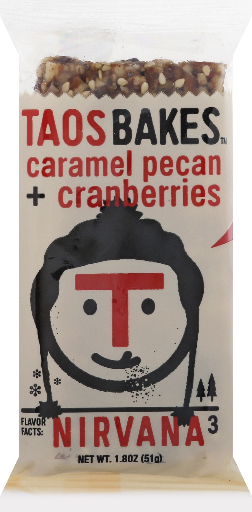 Taos Bakes Bar Caramel Pecan Cranberry 1.8 Oz (Pack of 12)