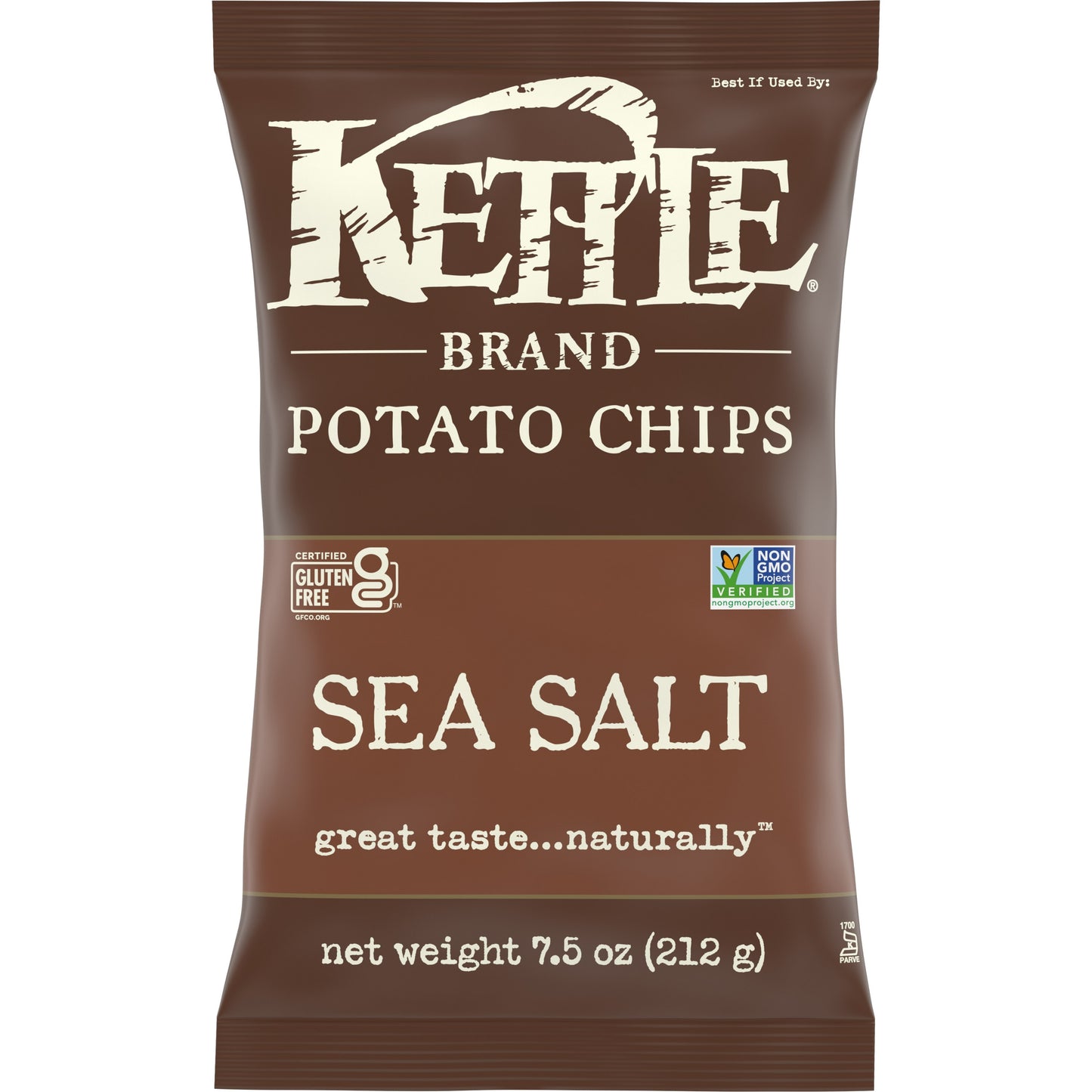 Kettle Foods Chip Potato Sea Salt 7.5 oz (Pack of 12)