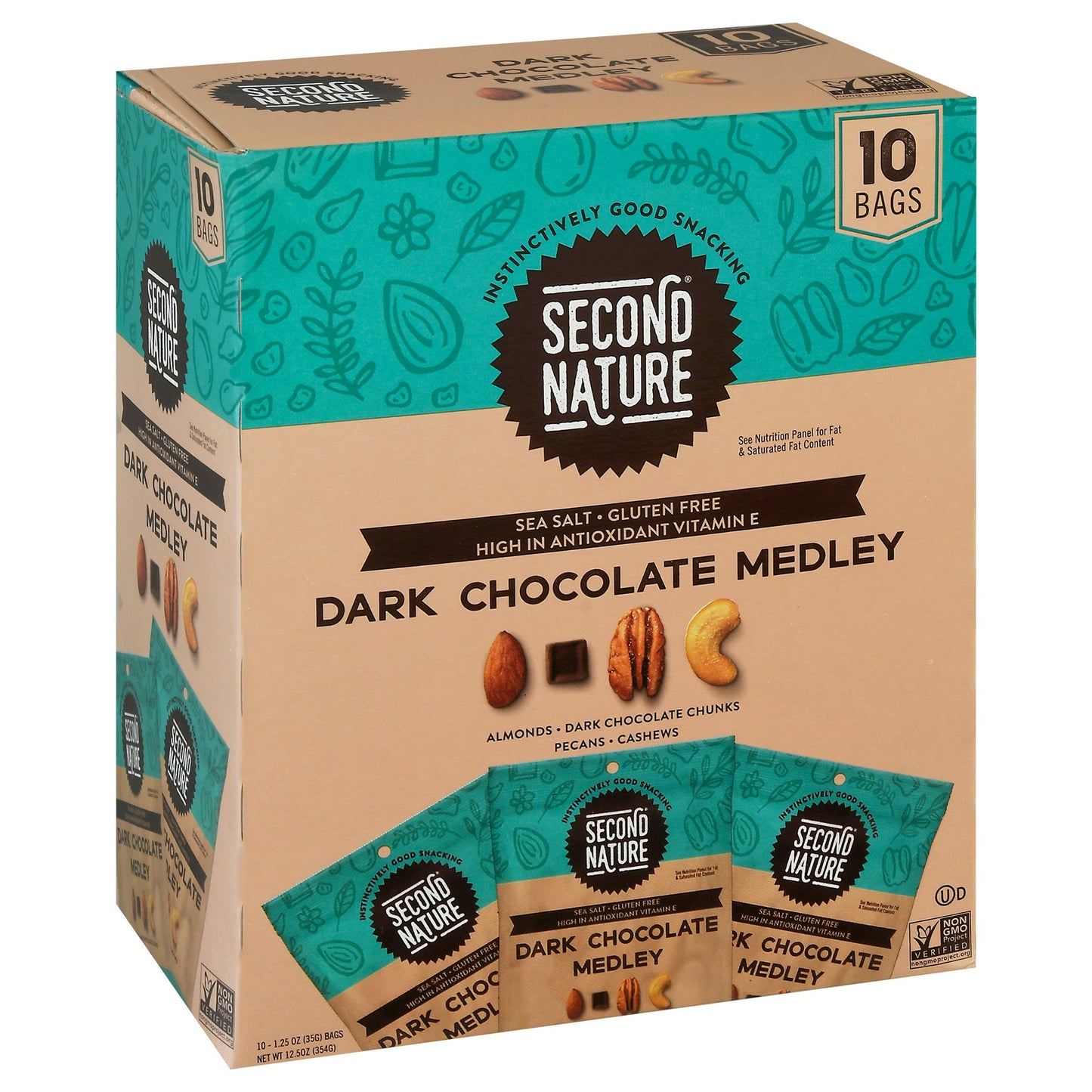 Second Nature Medley Dark Chocolate 10Pack 12.5 Oz (Pack of 4)