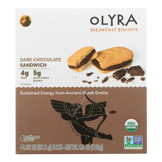 Olyra Breakfast Sandwich Biscuit Dark Chocolate 5.3 Oz Pack of 6