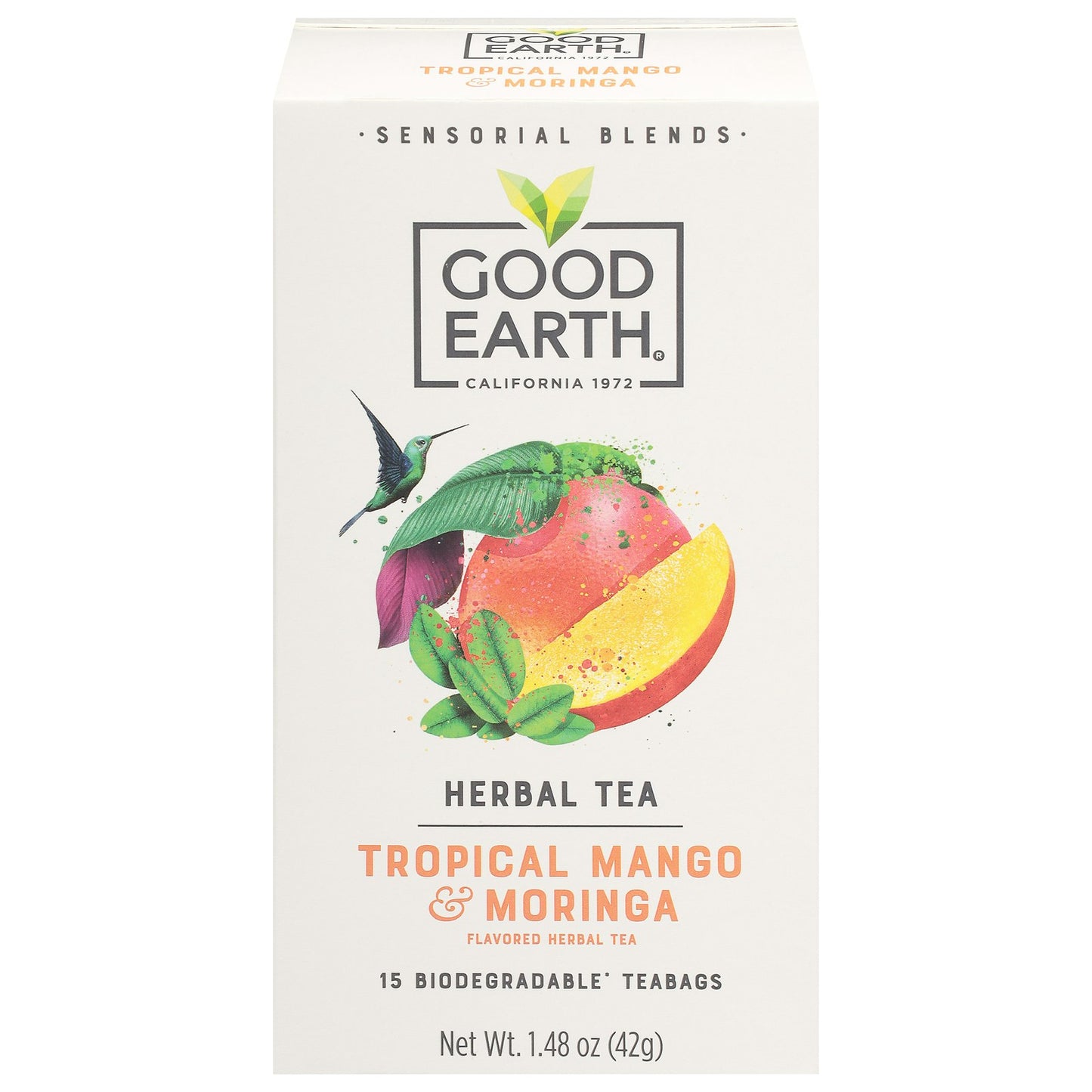 Good Earth - Tropical Mango & Moringa Herbal Tea Sensorial Belnds 15 Bags (Pack of 5)