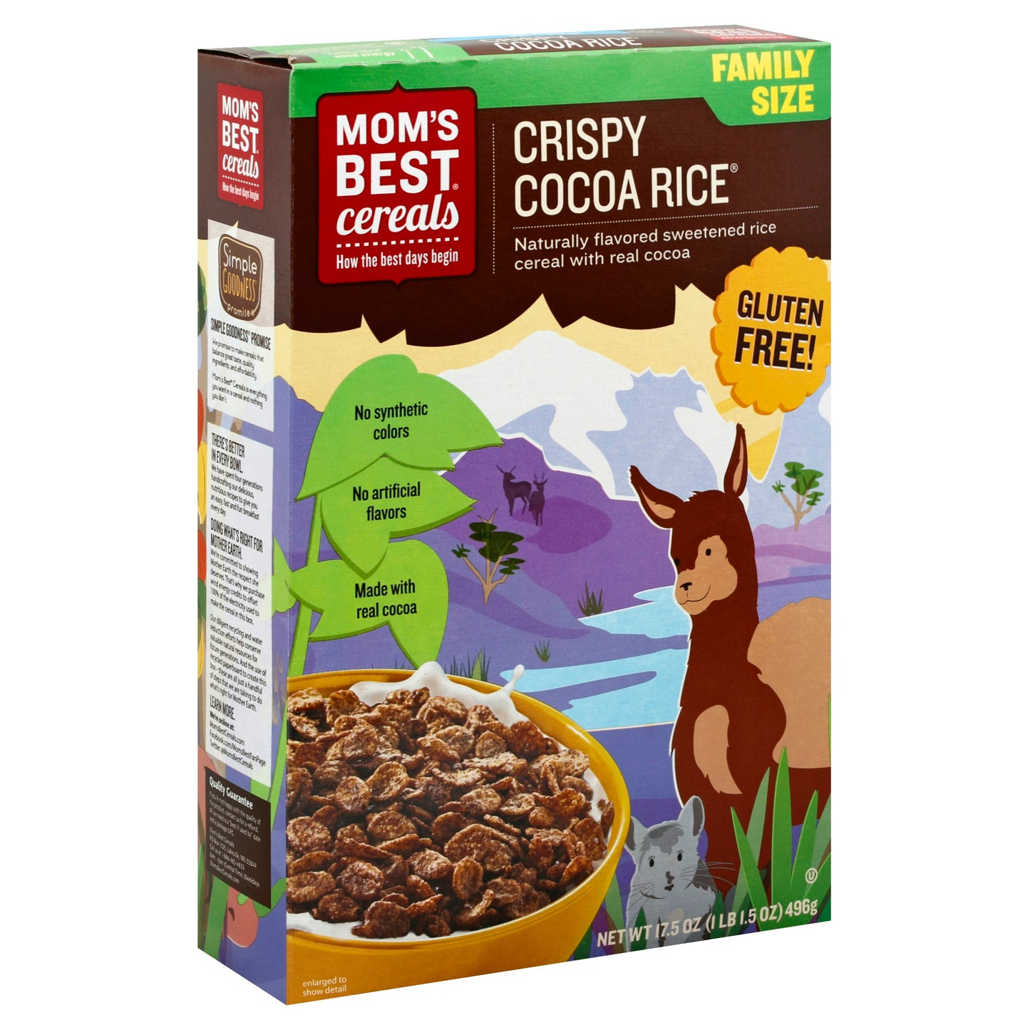 Moms Best Cereal Crispy Cocoa Rice 17.5 Oz Pack of 14