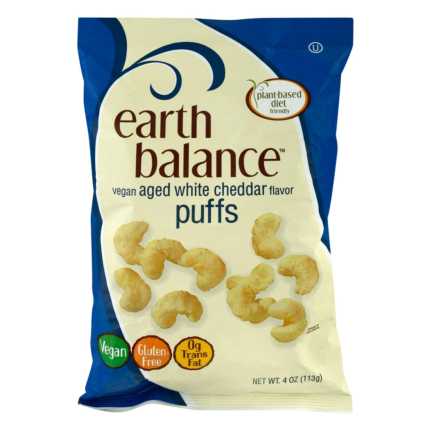 Earth Balance Puffs White Cheddar Vegan 4 Oz (Pack of 12)
