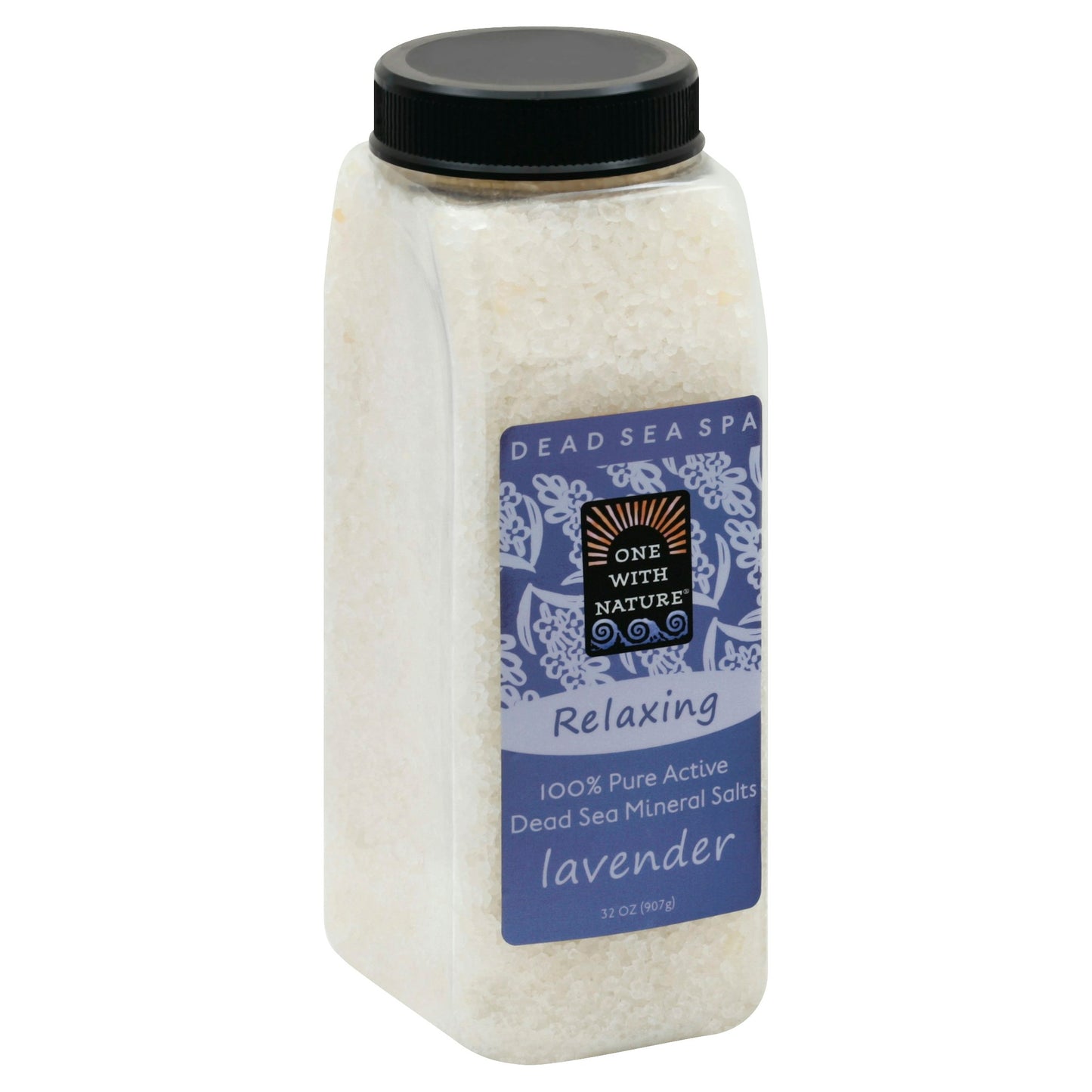 One With Nature Bath Salts Dead Sea Mineral Lavender Tangerine - 32 Oz (Pack of 6)