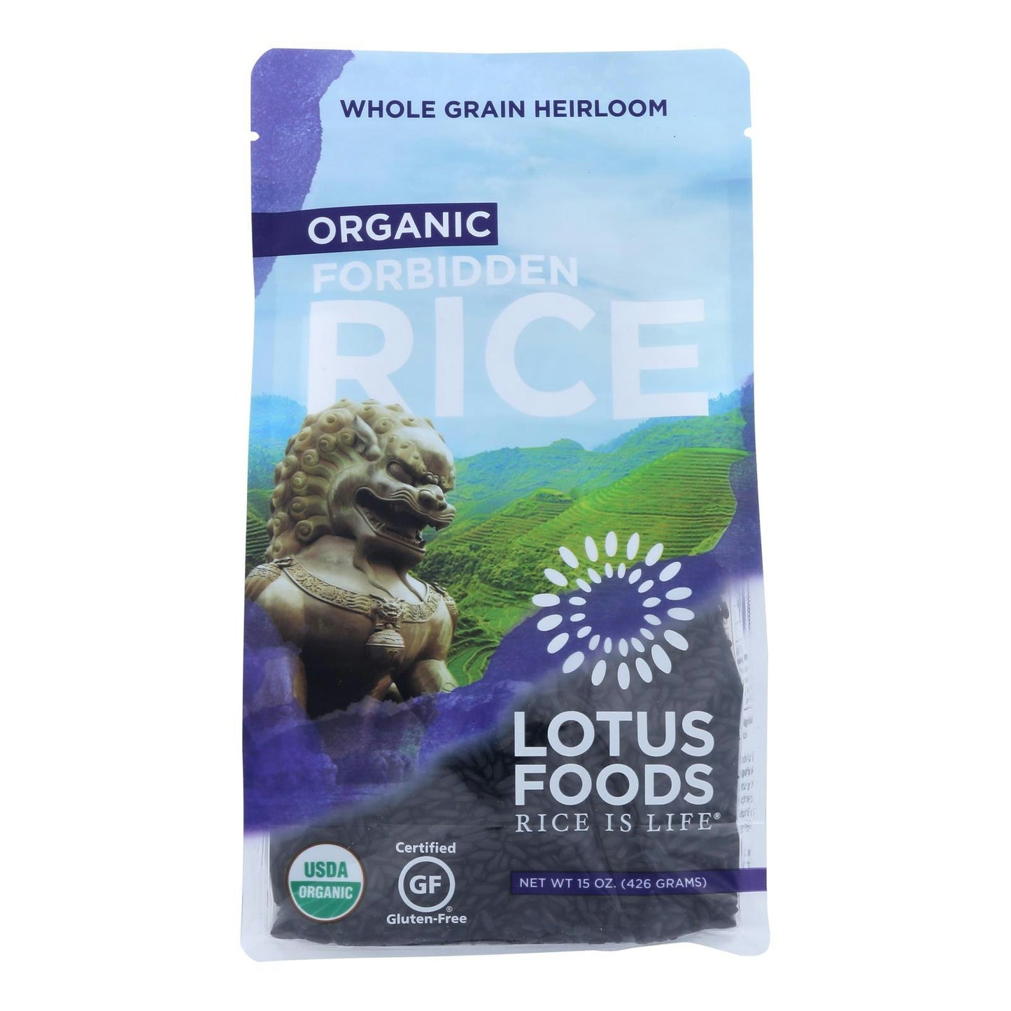 Lotus Foods Heirloom Forbidden Rice 15 oz (Pack of 6)