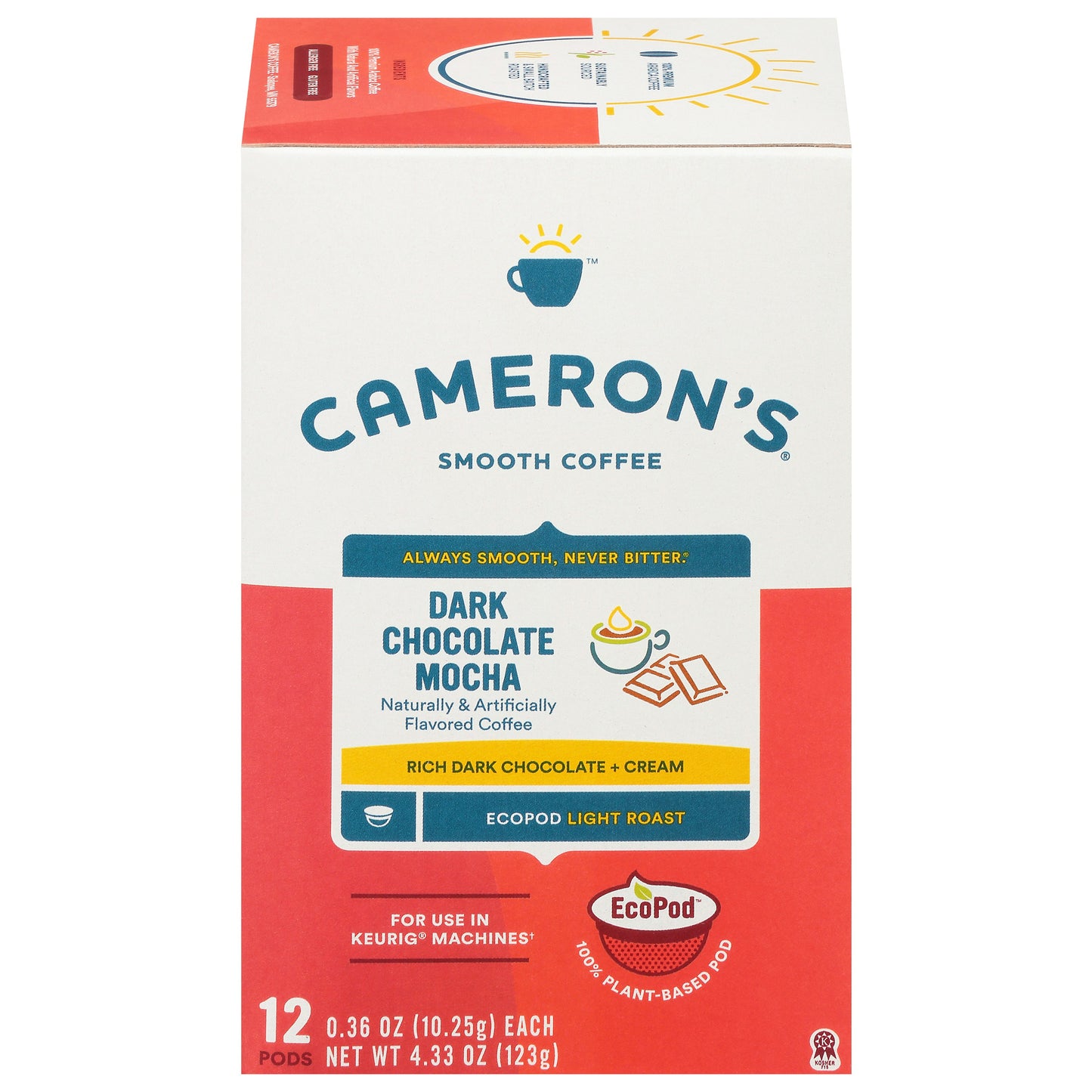 Camerons Coffee 12Count Dark Chocolate Mocha 4.33 Oz Pack of 6