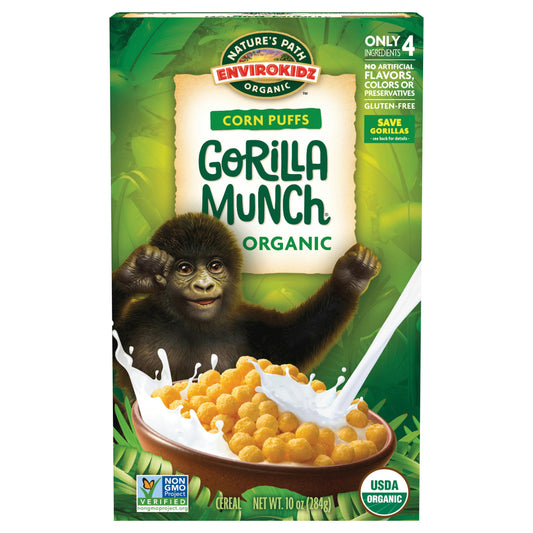 Natures Path Cereal Kid Gorila Munch Organic 10 oz (Pack of 12)