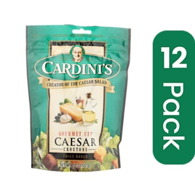 Cardini's Croutons Gourmet Cut Twice Baked Caesar - 5 oz (Pack of 12)